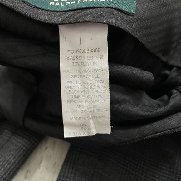 Lauren Ralph Lauren Men's W32 x L30 Gray Glen Check Flat Front Dress Pants - Picture 6 of 8